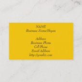 Abstracte kunstschilderingen Spletters Geel bruin Visitekaartje (Achterkant)