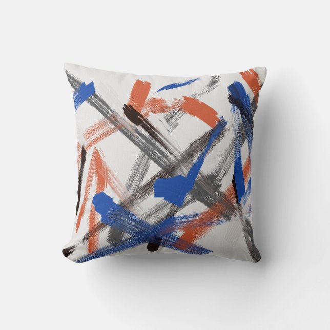 Abstracte kunstschilderpenselen Positieve beeldsch Kussen (Voorkant)