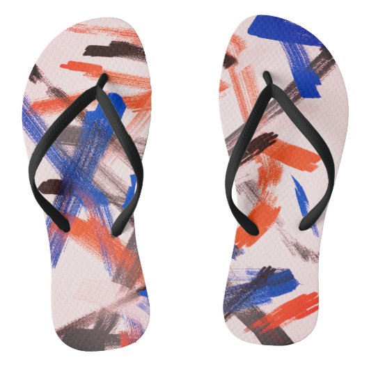 Abstracte kunstschilderpenselen Positieve Teenslip Teenslippers (Voetbed)