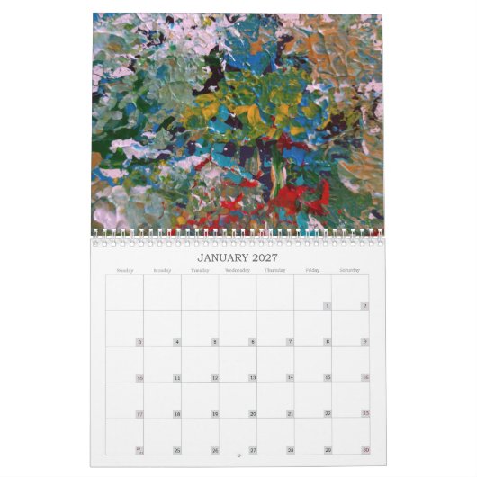 Abstracte kunstschilderskalender voor 2025 kalender (Jan 2027)