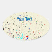 Abstracte kunstschilderstreepjes, aangepaste spots ovale sticker (Voorkant)
