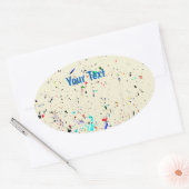 Abstracte kunstschilderstreepjes, aangepaste spots ovale sticker (Envelop)
