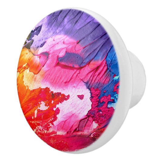 Abstracte kunstschildertextuur keramische knop (Rechts)