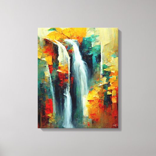 Abstracte kunstschilderwaterval canvas afdruk (Voorkant)