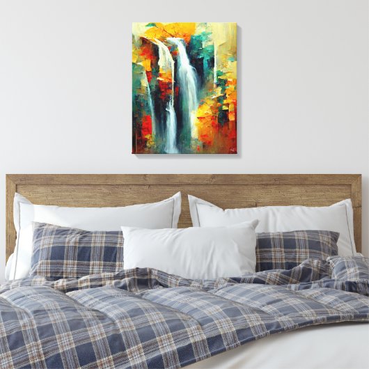 Abstracte kunstschilderwaterval canvas afdruk (Insitu (Slaapkamer))