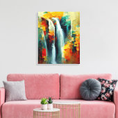 Abstracte kunstschilderwaterval canvas afdruk (Insitu (Woonkamer))