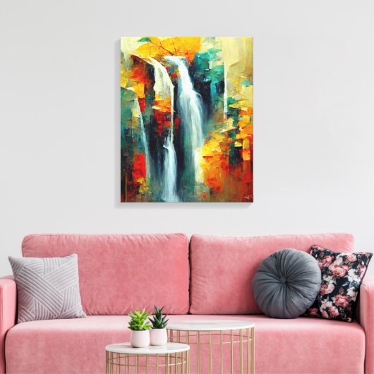 Abstracte kunstschilderwaterval canvas afdruk (Insitu (Woonkamer))