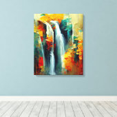 Abstracte kunstschilderwaterval canvas afdruk (Insitu (Houten vloer))