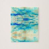 Abstracte kunstschildpad roomblauw puzzel legpuzzel (Verticaal)