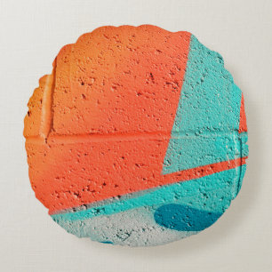 Abstracte kunstspuitverf textuurachtergrond rond kussen