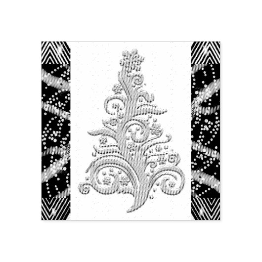 Abstracte kunststempel - Abstracte kerstboom Rubberstempel (Afrduk)