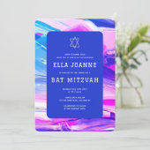 Abstracte kunstster van David Custom Bar Bat Mitzv Kaart (Staand voorkant)