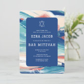 Abstracte kunstster van David Custom Bar Bat Mitzv Kaart (Staand voorkant)