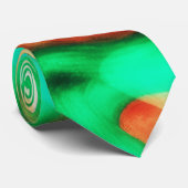 Abstracte Kunststrik Rood Aqua Groen Amber Stropdas (Opgerold)