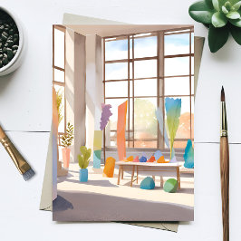 Abstracte Kunststudio | Helder Luchtig Aquarel Briefkaart