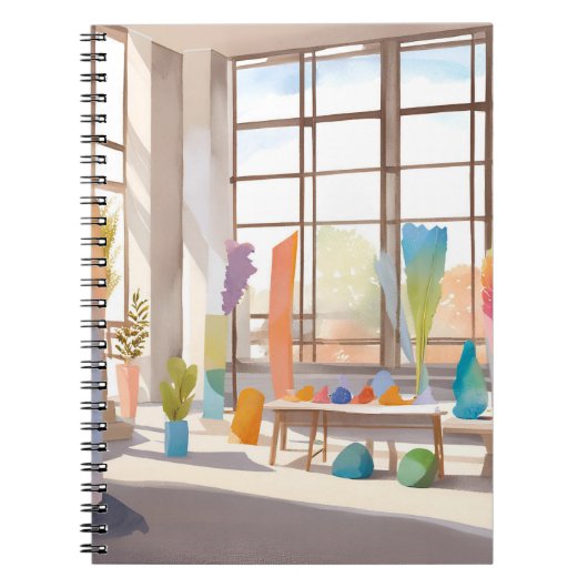 Abstracte Kunststudio | Helder luchtig aquarel Notitieboek (Voorkant)