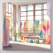 Abstracte Kunststudio | Helder luchtig Aquarel Poster (Voorkant)