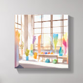 Abstracte kunststudio | Heldere, luchtige Waterver Canvas Afdruk (Voorkant)