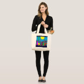Abstracte kunsttas grote tote bag (Voorkant (model))