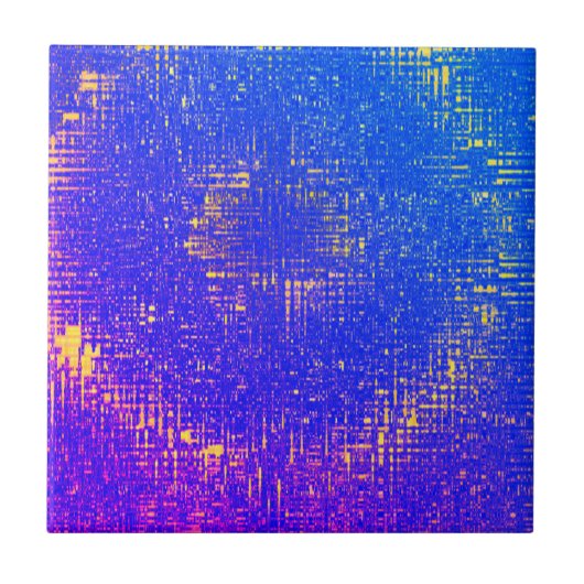 Abstracte kunsttextuur Geel Blauw Paars Tegeltje (Voorkant)
