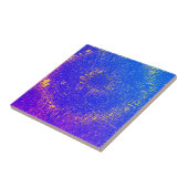 Abstracte kunsttextuur Geel Blauw Paars Tegeltje (Zijkant)