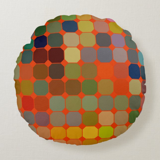 Abstracte kunsttextuur. Kleurrijke textuur. Modern Rond Kussen (Voorkant)