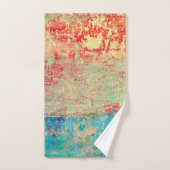 Abstracte kunsttextuur schilderen Turquoise Red Gr Bad Handdoek (Handdoek)