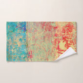 Abstracte kunsttextuur schilderen Turquoise Red Gr Bad Handdoek (Handdoek)