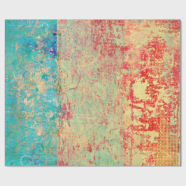 Abstracte kunsttextuur schilderen Turquoise Red Gr Cadeaupapier