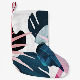 Abstracte kunsttropische bladeren achtergrond. Beh Kleine Kerstsok