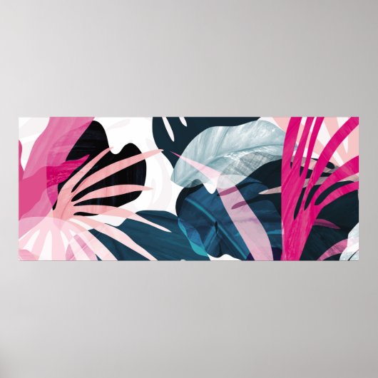 Abstracte kunsttropische bladeren achtergrond. Beh Poster (Voorkant)