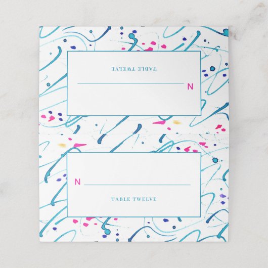 Abstracte kunsttropische ondiepe golven gebeurteni plaatskaartje (Buitenkant ongevouwen)