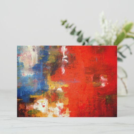 Abstracte kunstuitnodiging kaart (Staand voorkant)