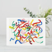 Abstracte kunstuitnodiging kaart (Staand voorkant)