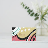 Abstracte kunstverf met een rendy penseel visitekaartje (Staand voorkant)