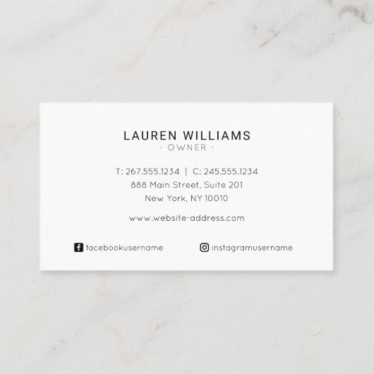 Abstracte kunstverf met een rendy penseel visitekaartje (Achterkant)