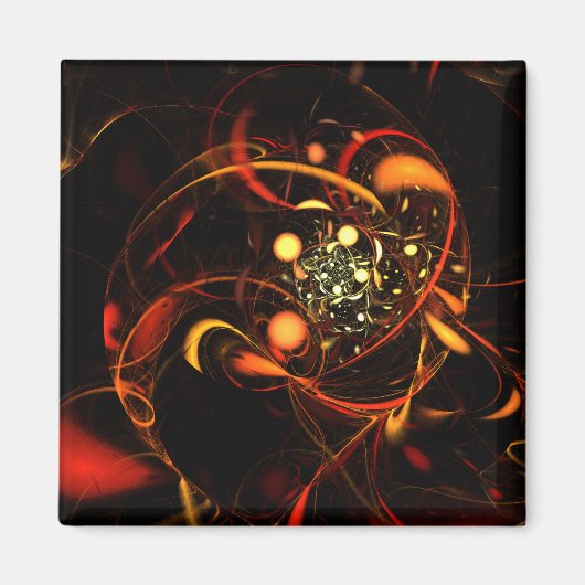 Abstracte kunstvierkant, hartslag, magneet (Voorkant)