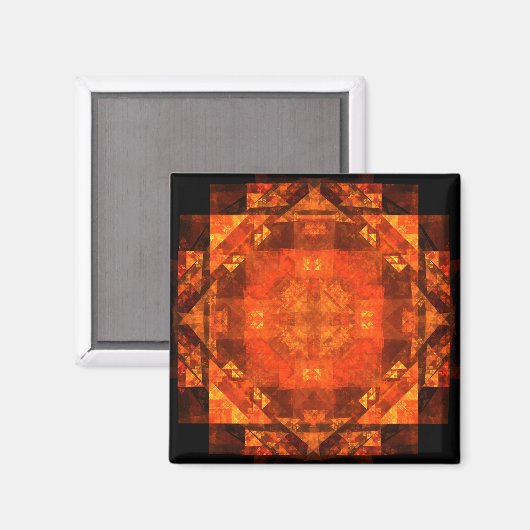 Abstracte kunstvierkant magneet zonder grenzen (Voorkant / Achterkant)