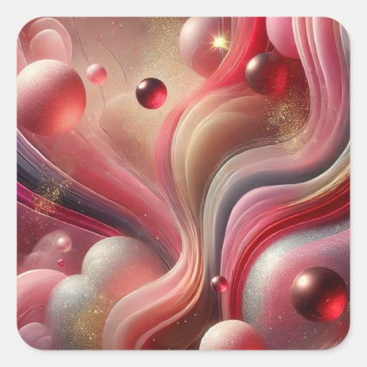 Abstracte kunstvierkant ticker vierkante sticker (Voorkant)