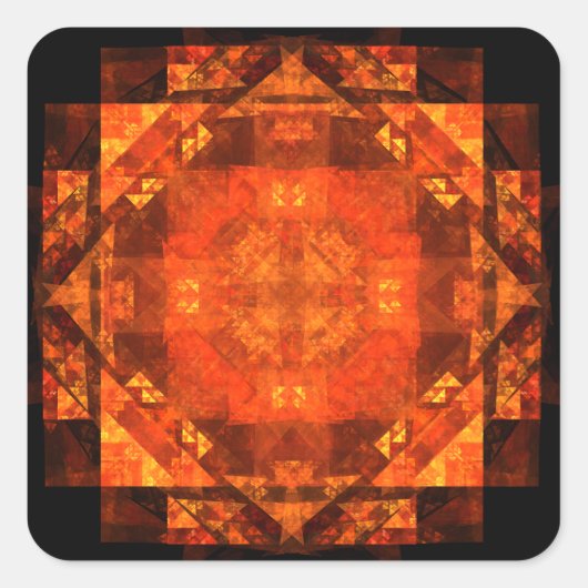 Abstracte kunstvierkant versleten vierkante sticker (Voorkant)