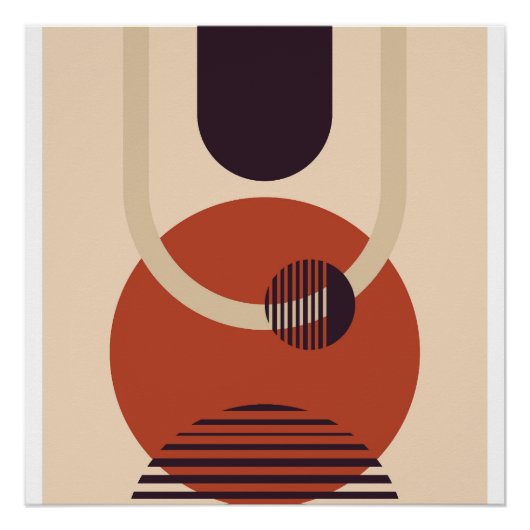Abstracte kunstvormen aan de muur perfect poster (Voorkant)