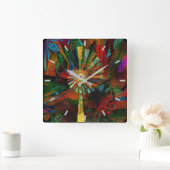Abstracte kunstwandklok vierkante klok (Huis)