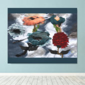 Abstracte KunstWaterverf Floral Canvas Afdruk (Insitu (Houten vloer))