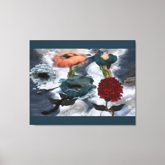 Abstracte KunstWaterverf Floral Canvas Afdruk (Voorkant)