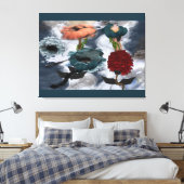 Abstracte KunstWaterverf Floral Canvas Afdruk (Insitu (Slaapkamer))