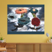 Abstracte KunstWaterverf Floral Canvas Afdruk (Insitu (Woonkamer))