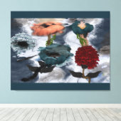 Abstracte KunstWaterverf Floral Canvas Afdruk (Insitu (Houten vloer))