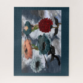 Abstracte KunstWaterverf Floral Legpuzzel