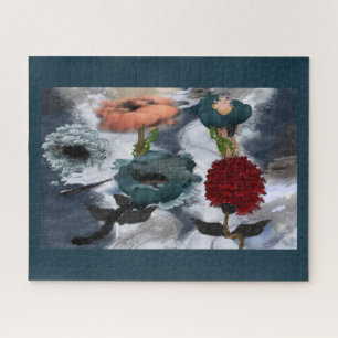 Abstracte KunstWaterverf Floral Legpuzzel