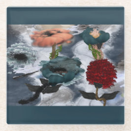 Abstracte KunstWaterverf Onderzetter van Floral Gl